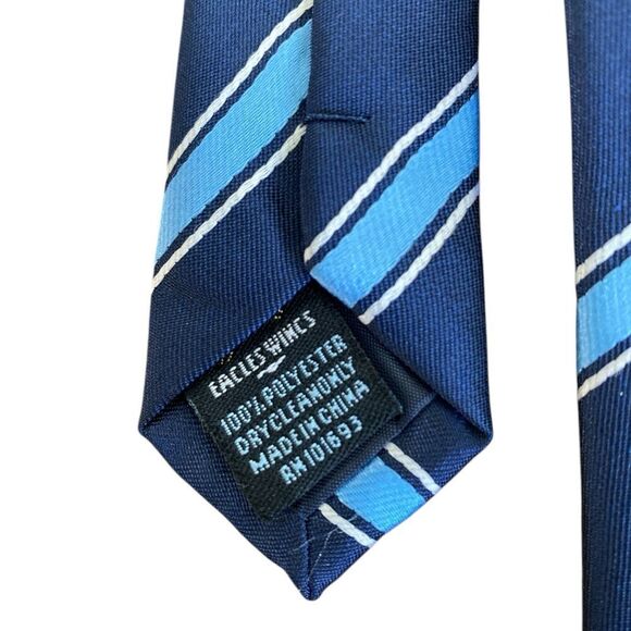 Eagles Wings UNC Tarheels Striped Blue Tie - Picture 3 of 5